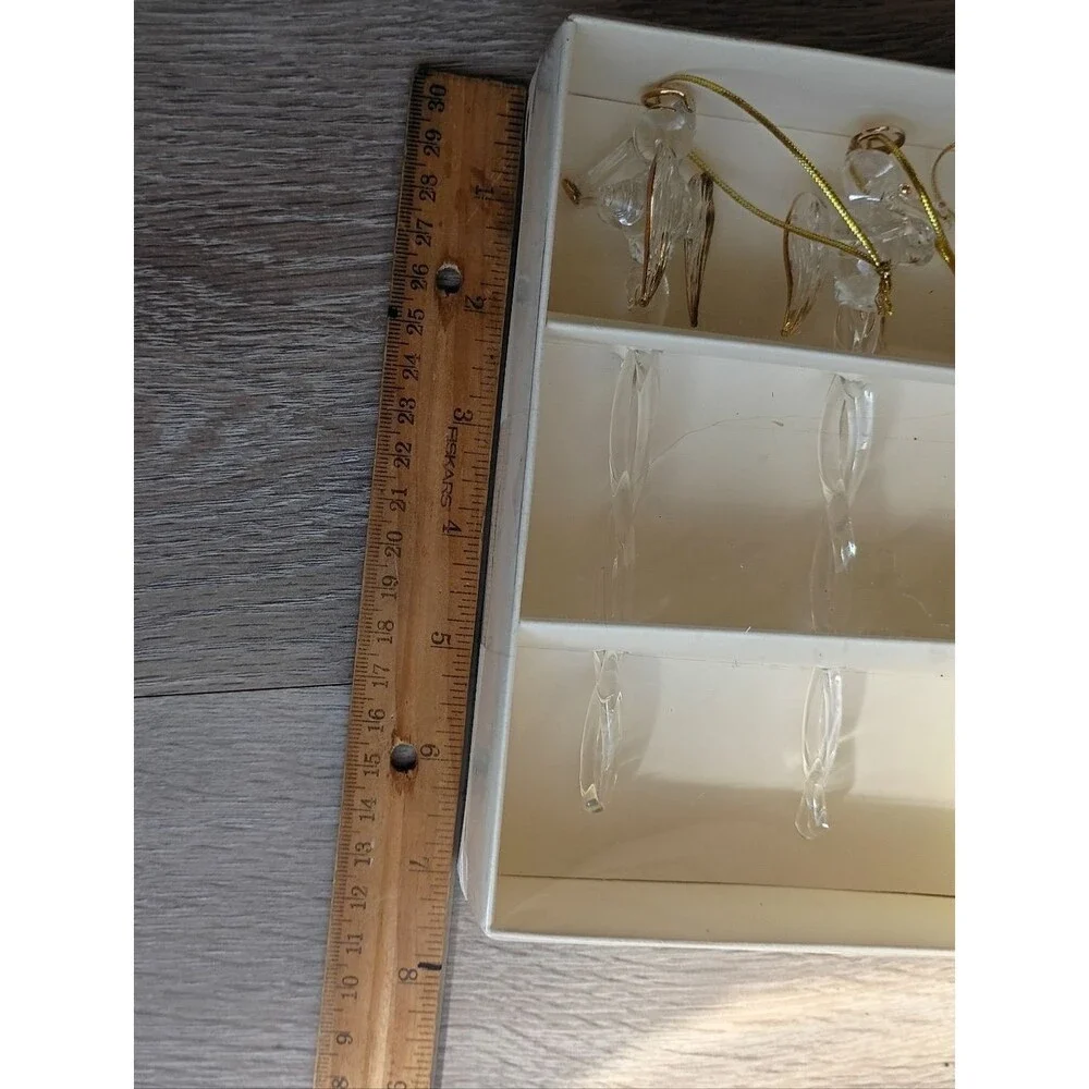 Pier 1 Blown Glass Icicle Angel Ornaments Lot Of 6 Music Christmas